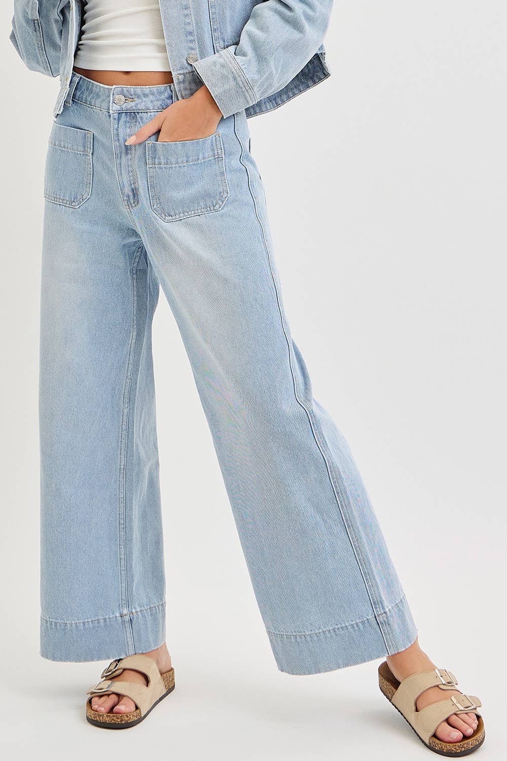WIDE LEG DENIM JEANS