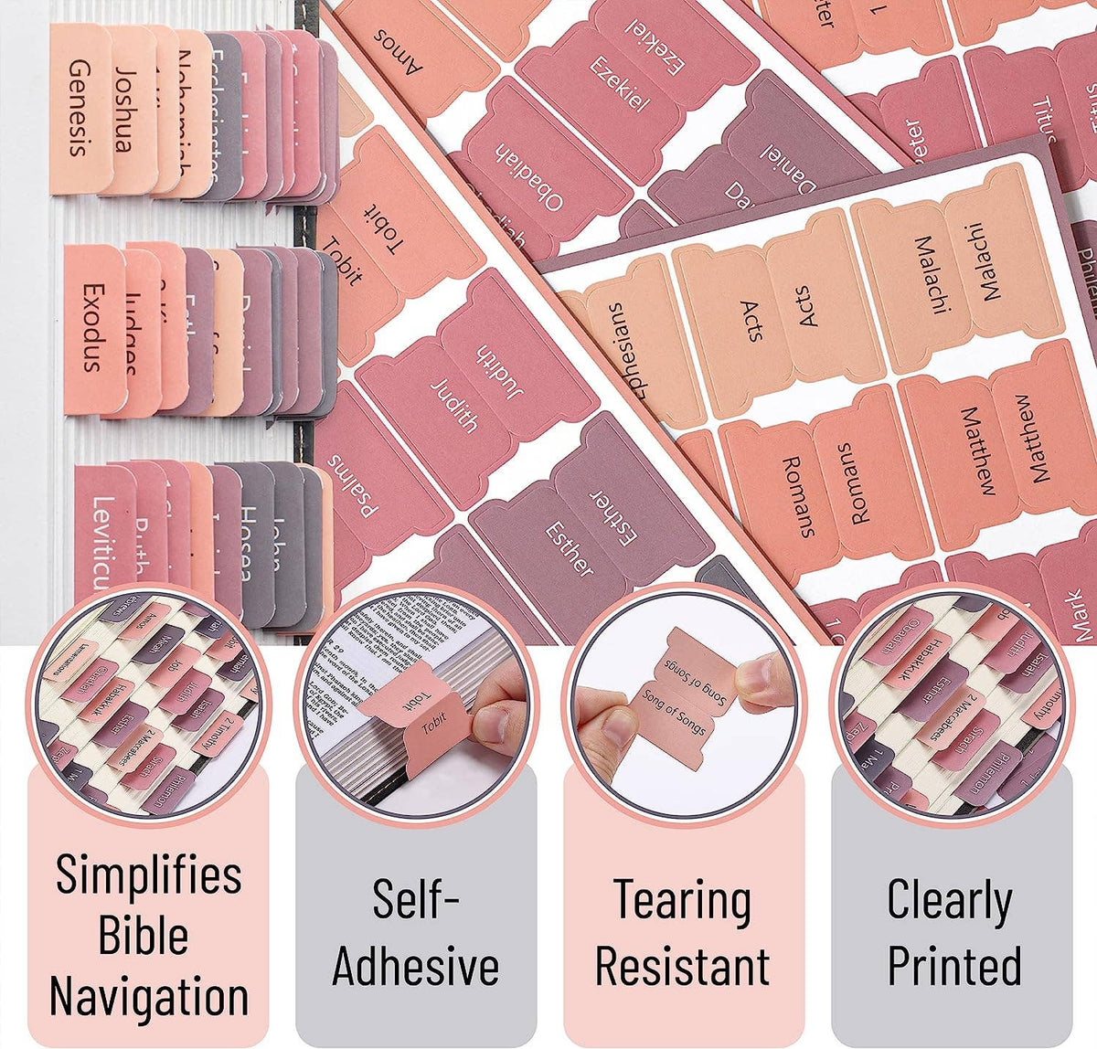 Vintage Sunset Shades Bible Tabs - 75 Laminated Labels