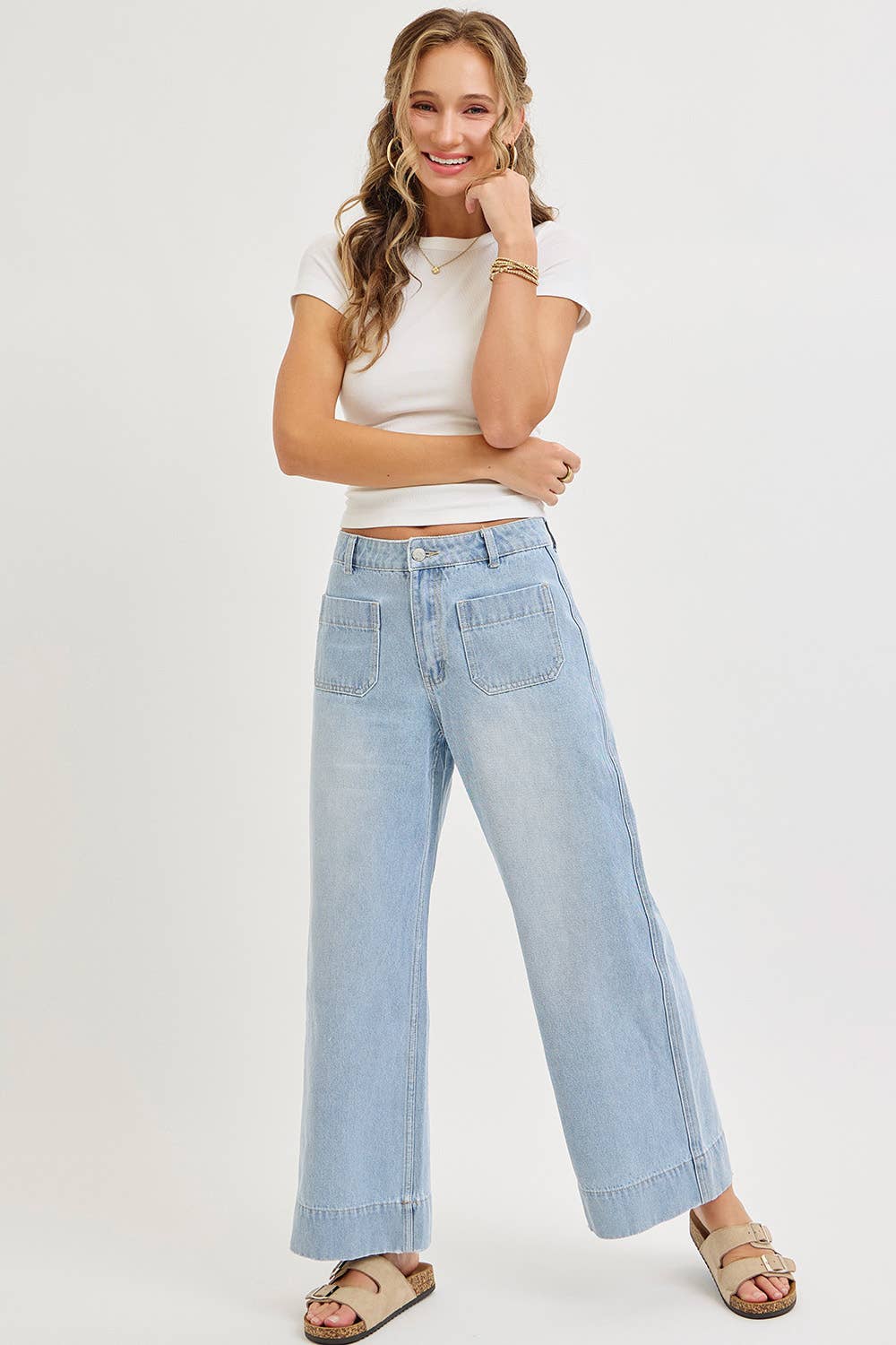 WIDE LEG DENIM JEANS