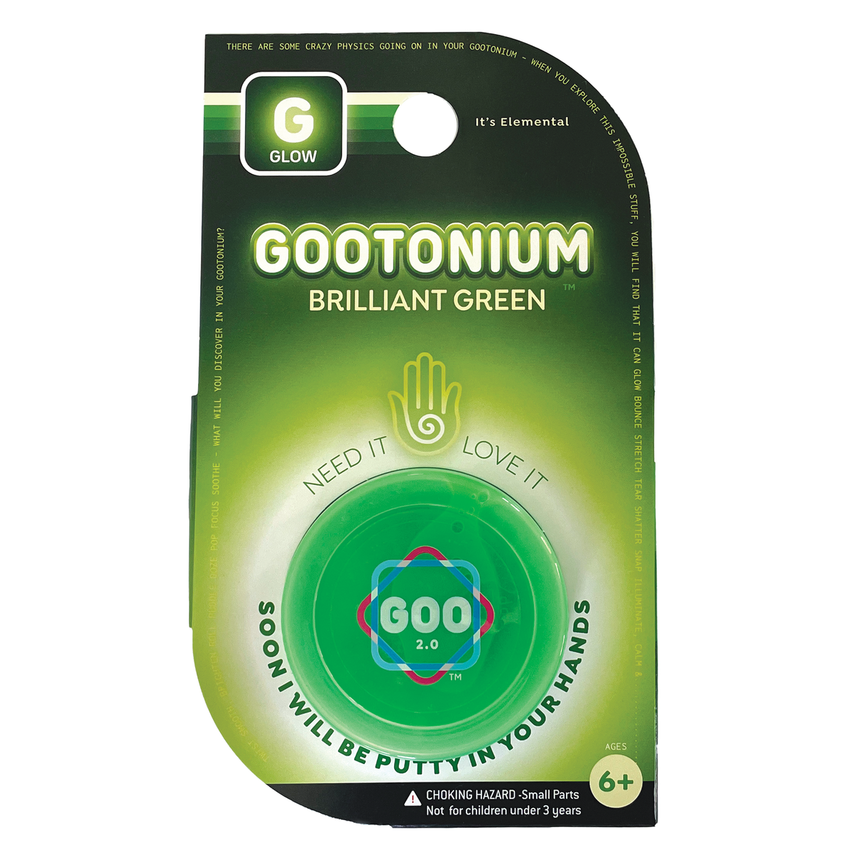 Large Gootonium: Glowing Brilliant Green putty - 50gm