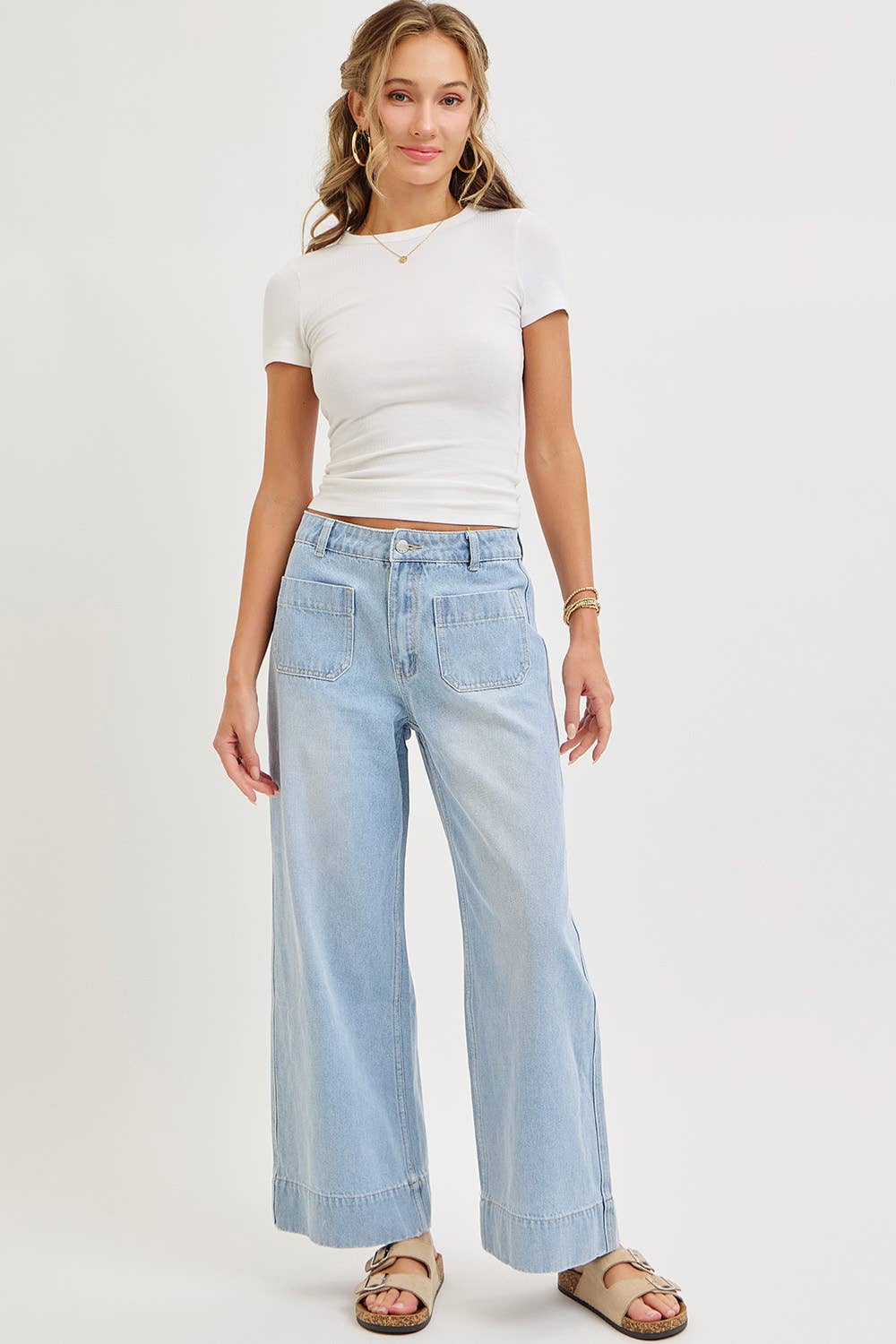 WIDE LEG DENIM JEANS