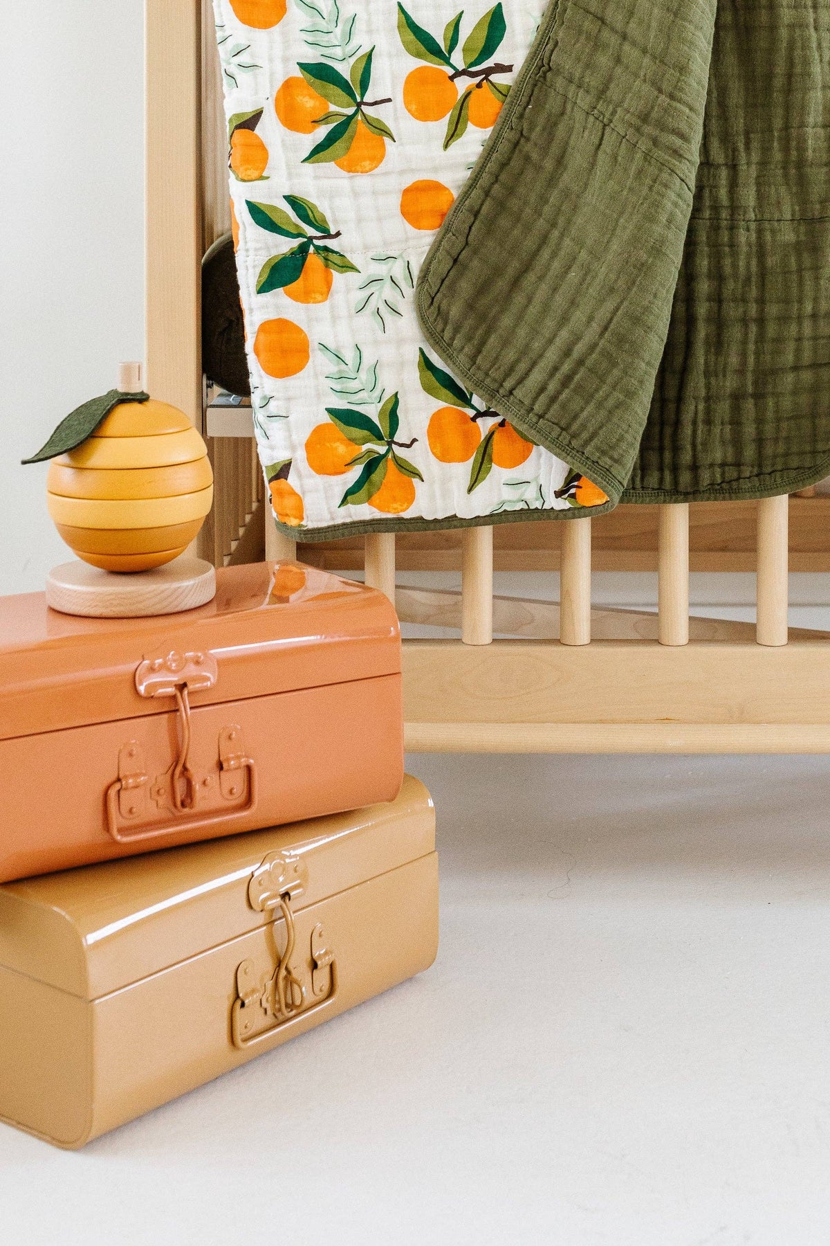 California Oranges Square Muslin Blanket
