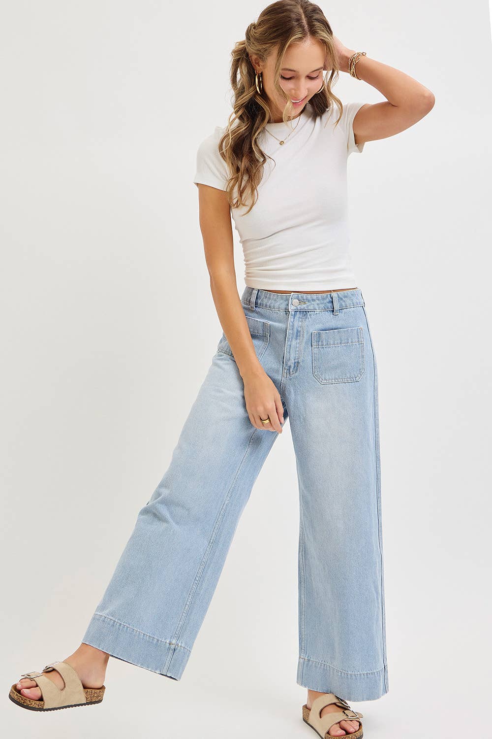 WIDE LEG DENIM JEANS