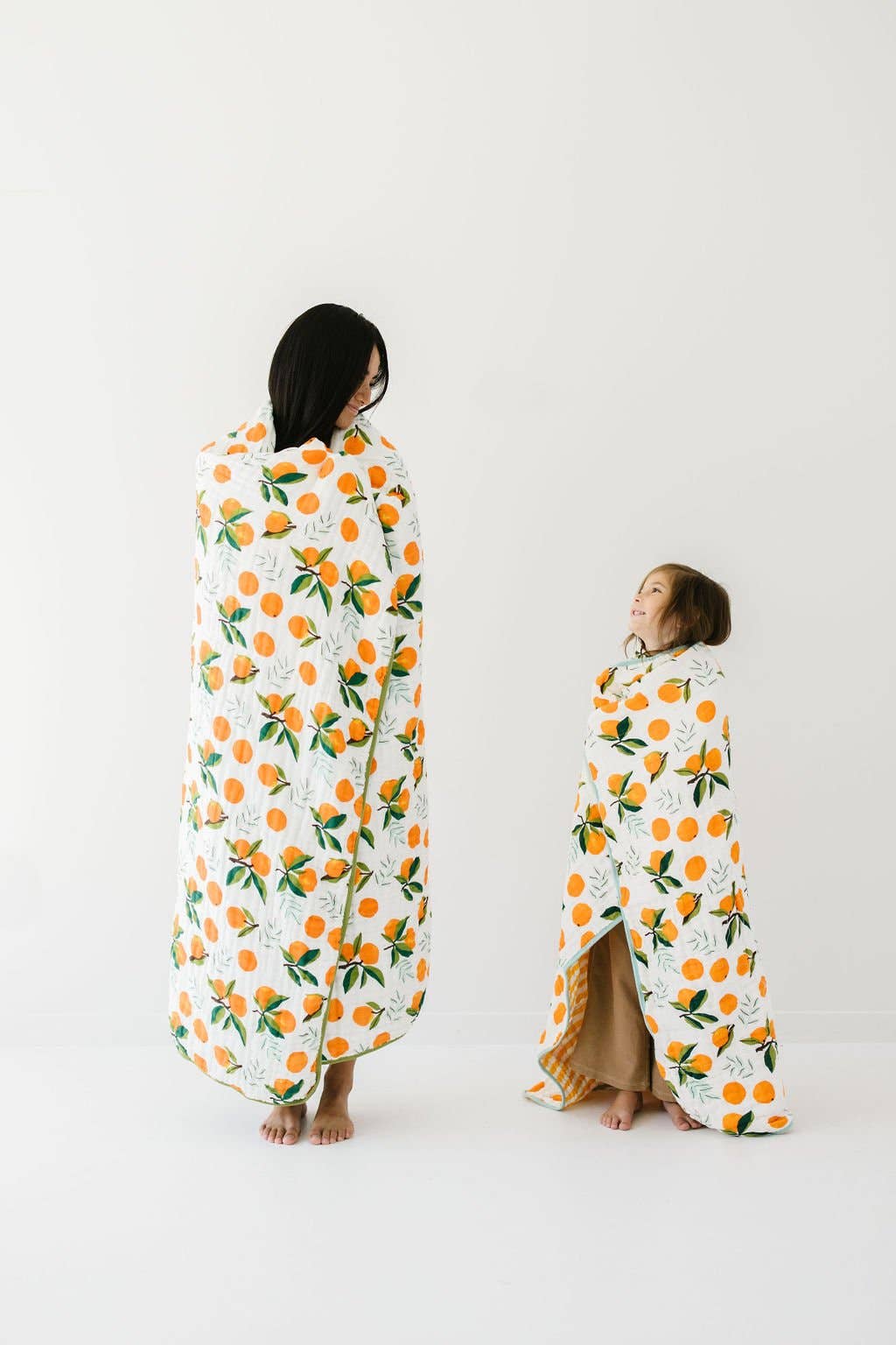 California Oranges Muslin Throw Blanket