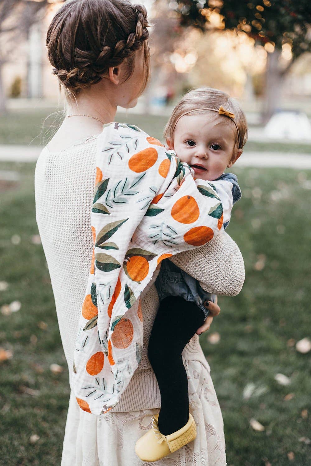 California Oranges Muslin Swaddle