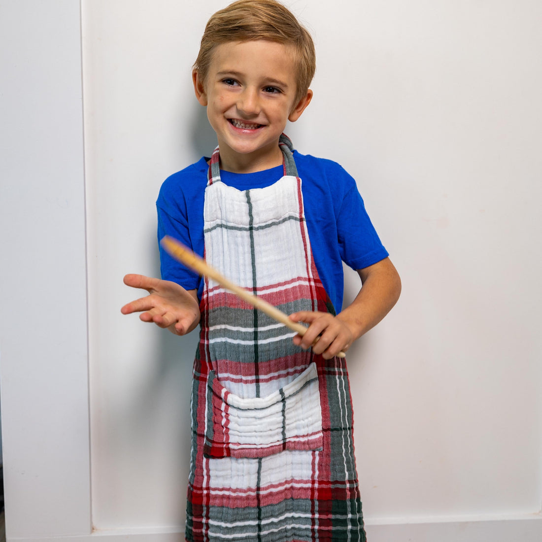 Kids Lightweight Apron - Holiday Plaid