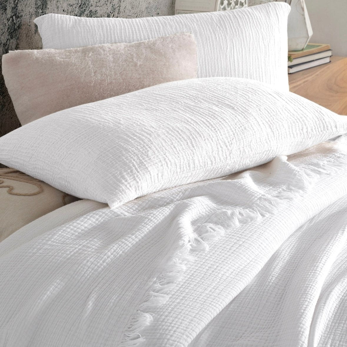 King Muslin Cotton Pillow Shams (Set of 2)