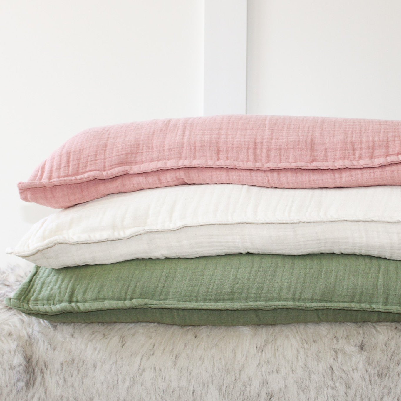 King Muslin Cotton Pillow Shams (Set of 2)