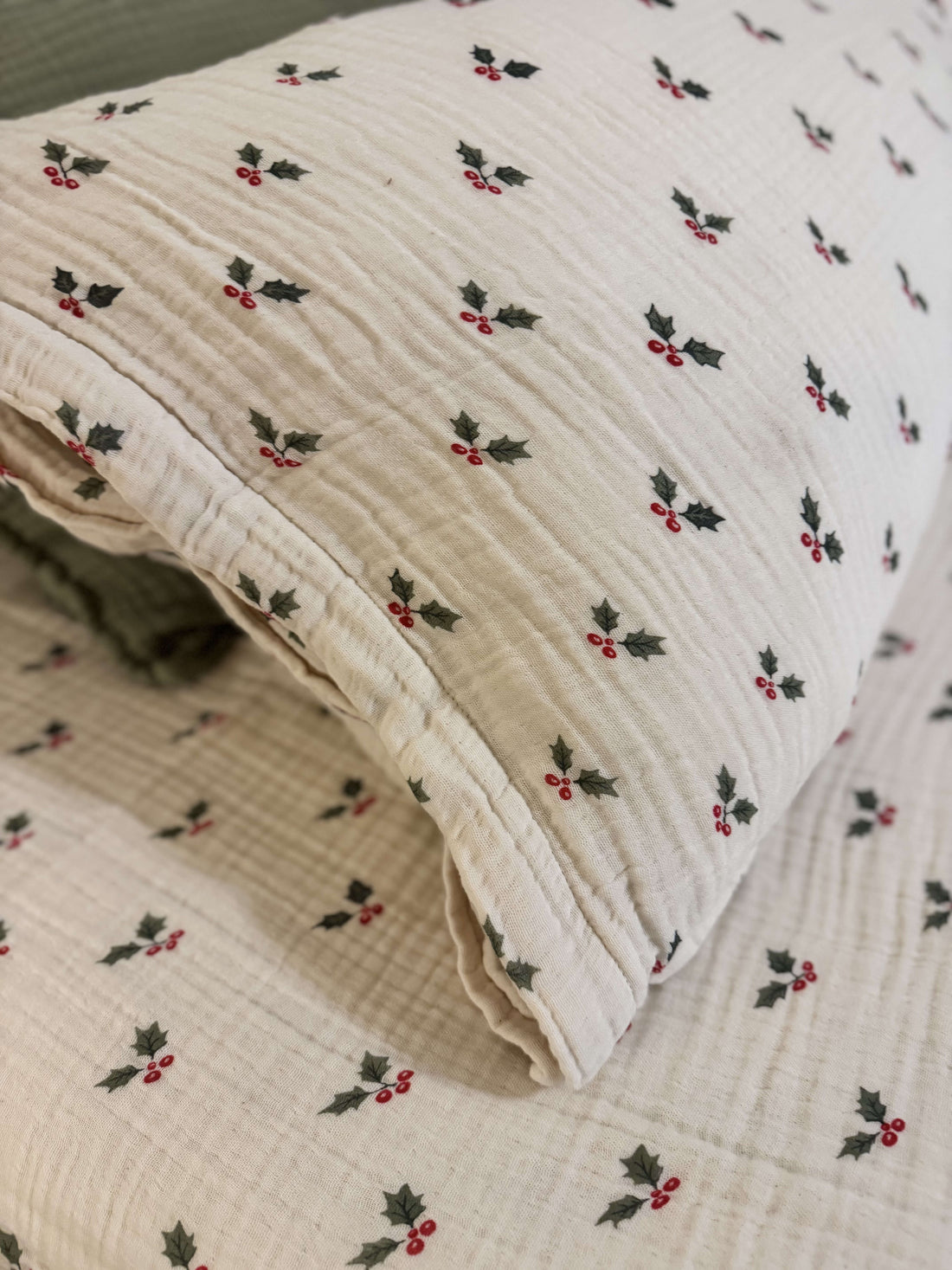 Standard Muslin Cotton Pillow Shams (Set of 2) - Vintage Holly
