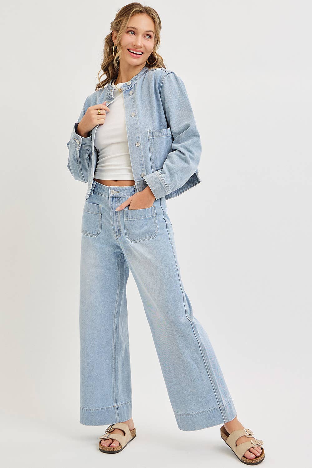 WIDE LEG DENIM JEANS