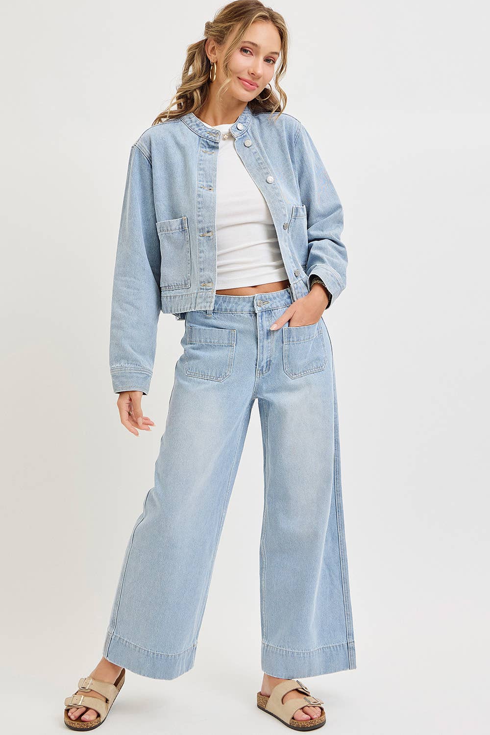 WIDE LEG DENIM JEANS
