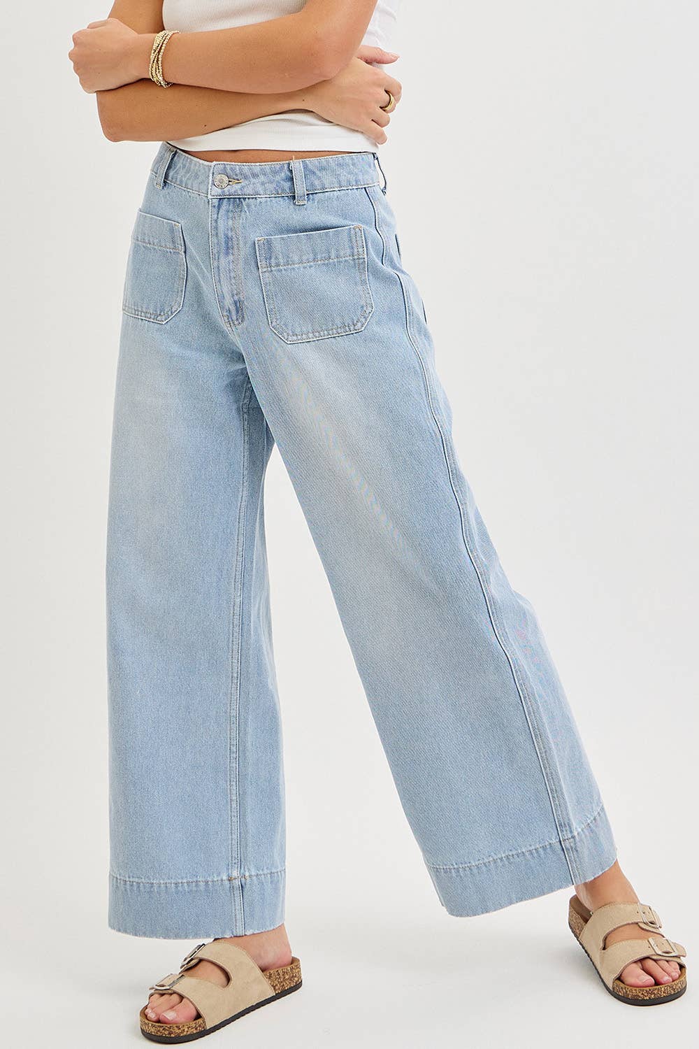 WIDE LEG DENIM JEANS