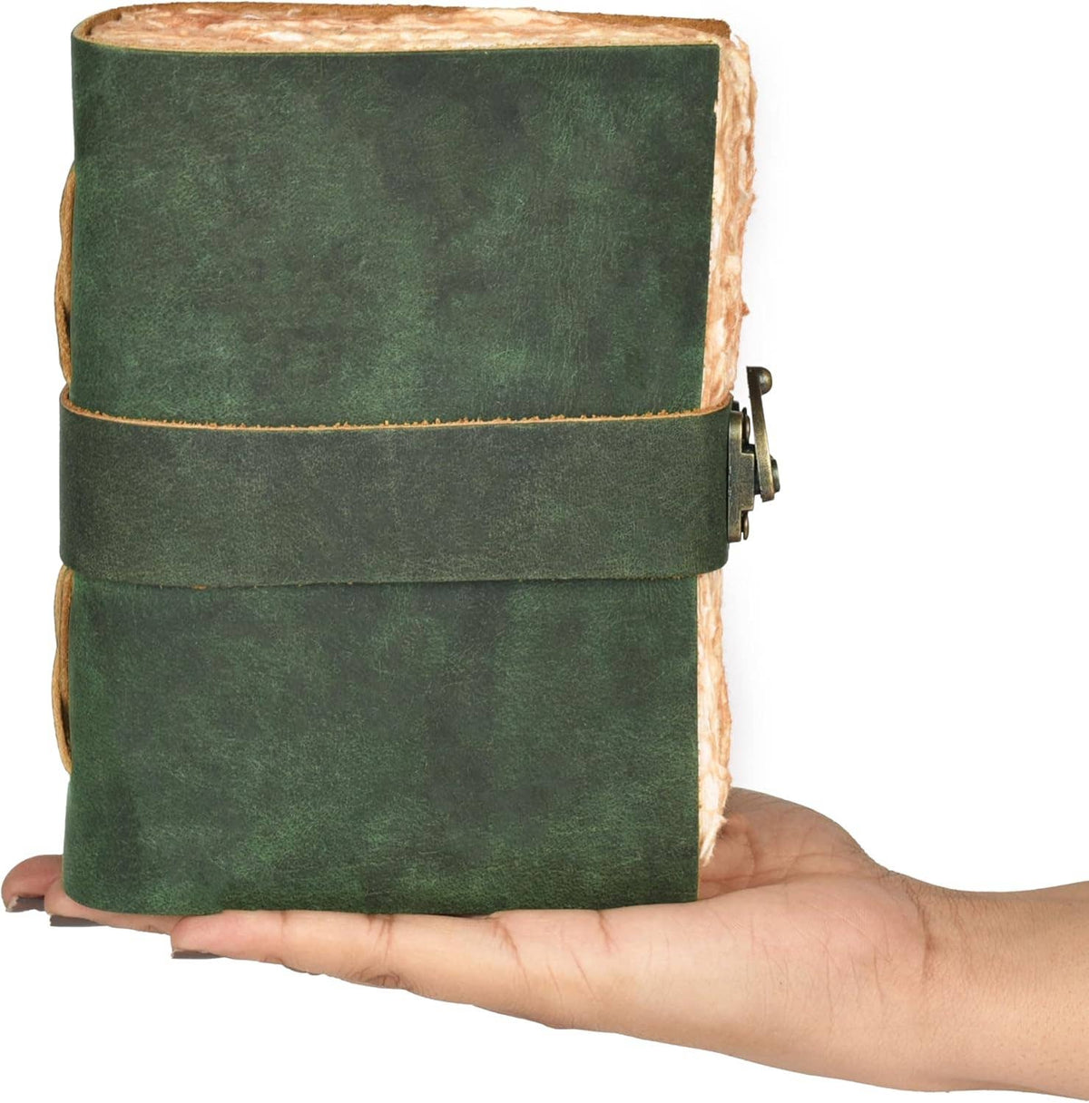 Handmade Leather Journal with C-Lock Unlined Deckle