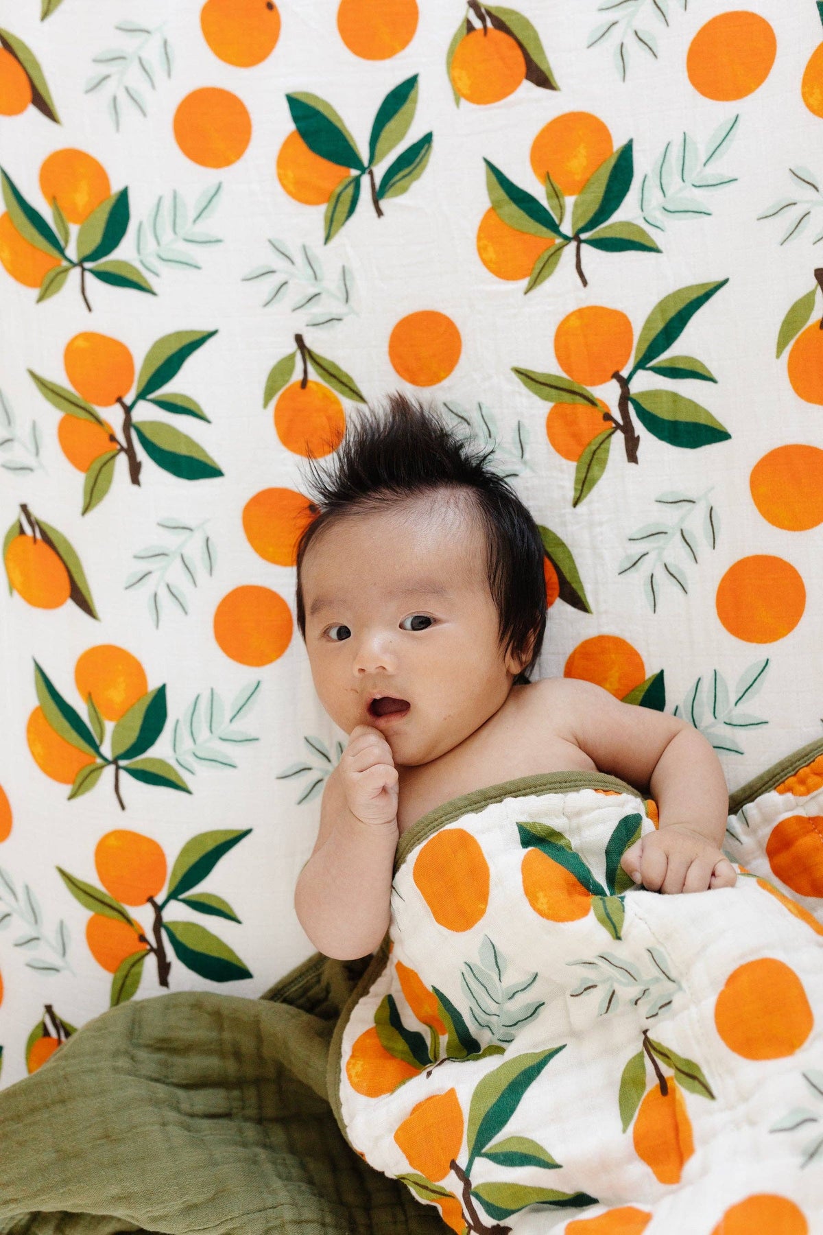 California Oranges Square Muslin Blanket