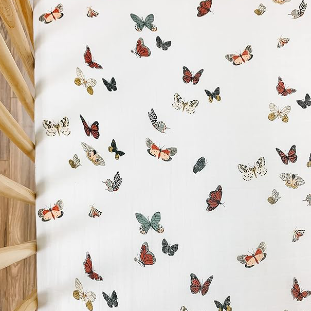 Butterfly Collector Crib Bottom Sheet