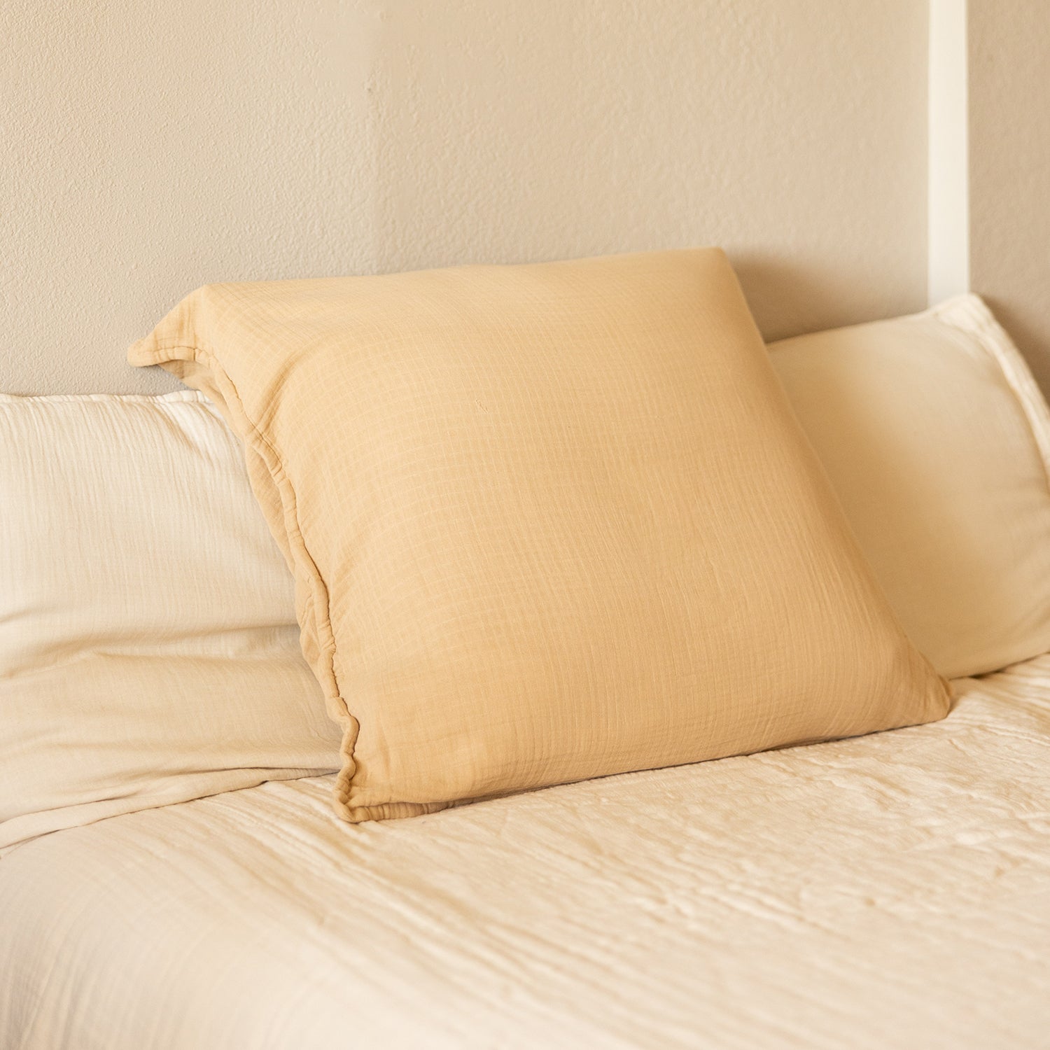 Euro 365 Muslin Cotton Pillow Shams in Sand