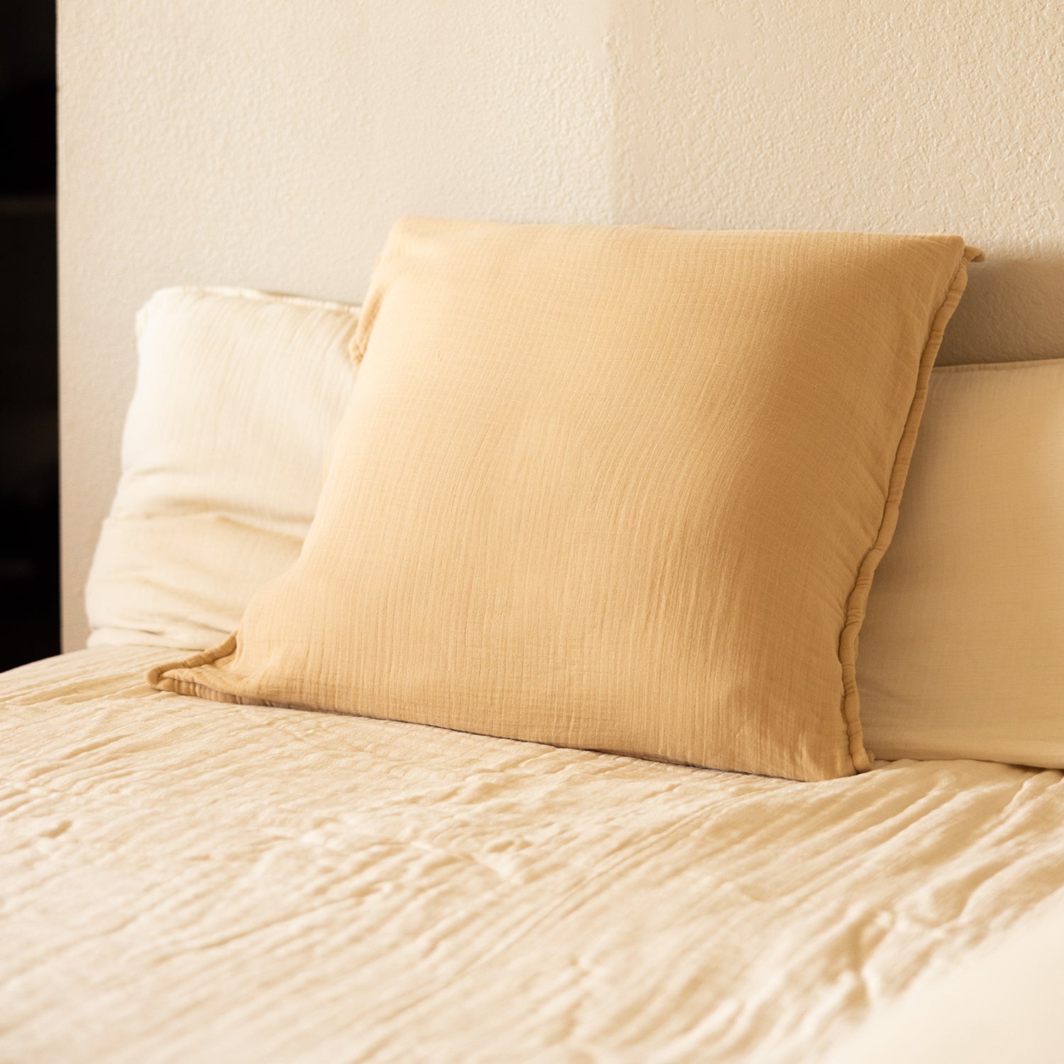 Euro 365 Muslin Cotton Pillow Shams in Sand