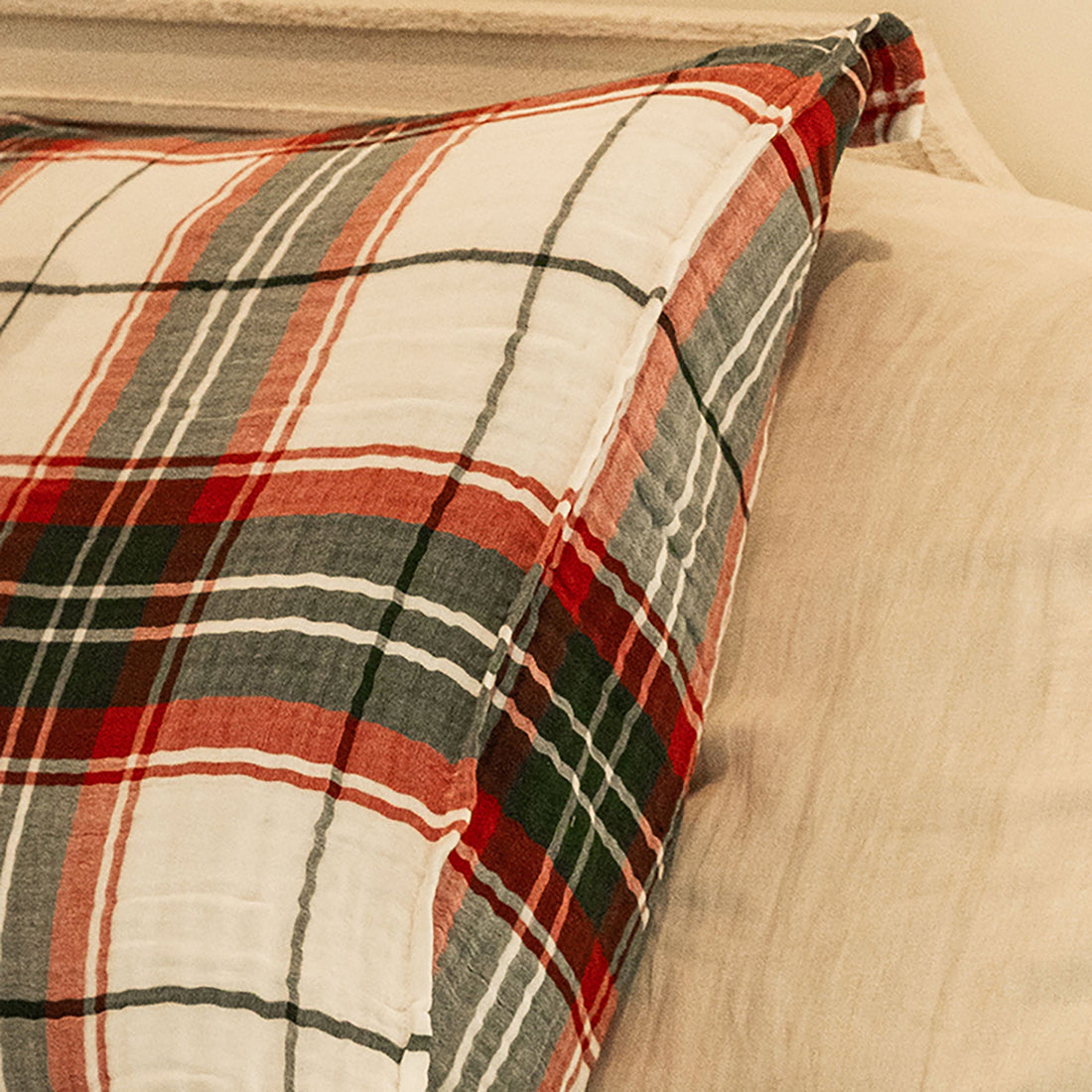 Holiday Plaid Standard 365 Muslin Cotton Pillow Shams (Set of 2)