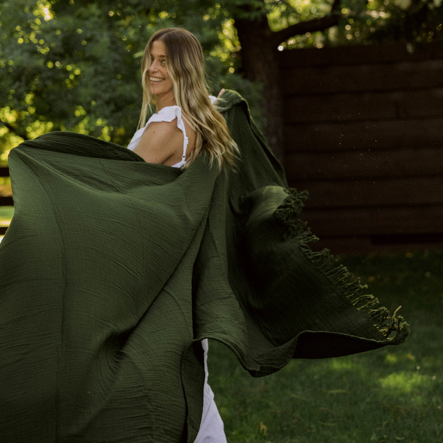 Oversized Fringe Breeze Throw