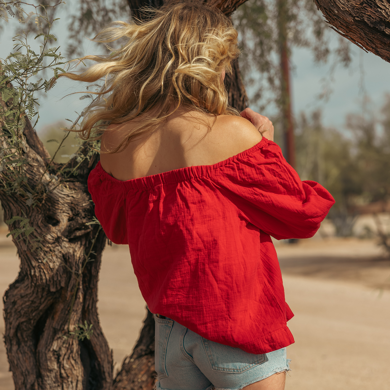 Muslin Cotton Peasant Top
