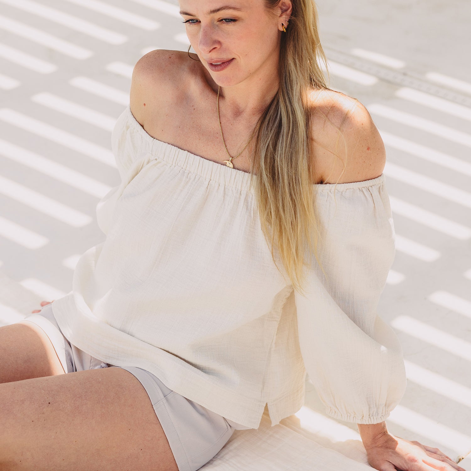 Muslin Cotton Peasant Top