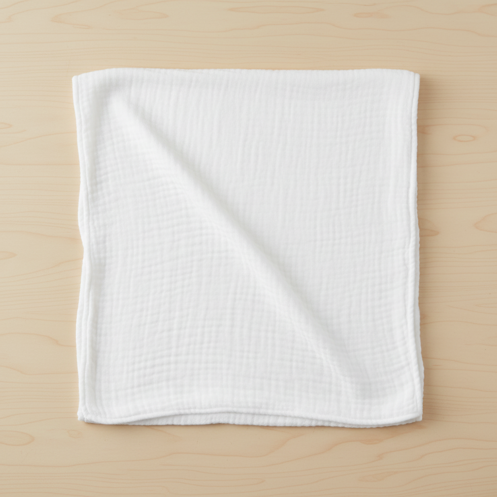 White 4-Layer Muslin - Flat Lay Hero