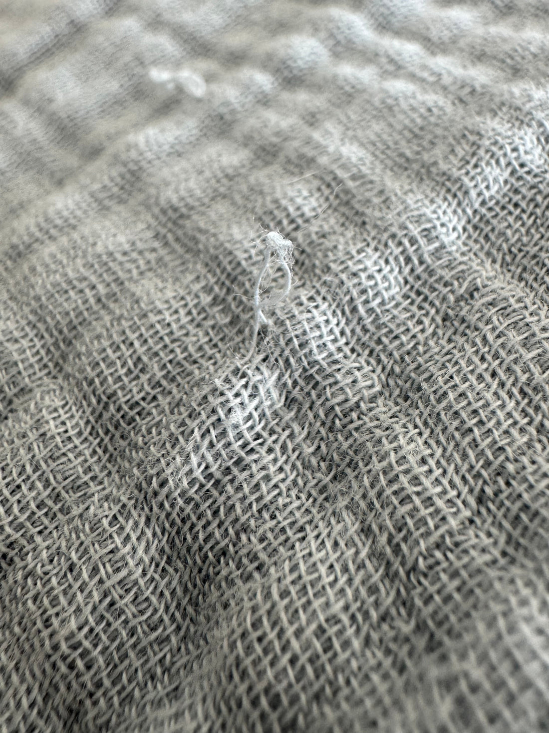 muslin cotton blanket with pulled thread