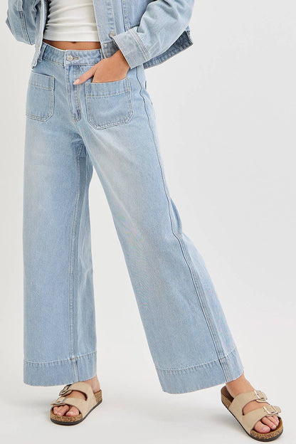 WIDE LEG  DENIM JEANS