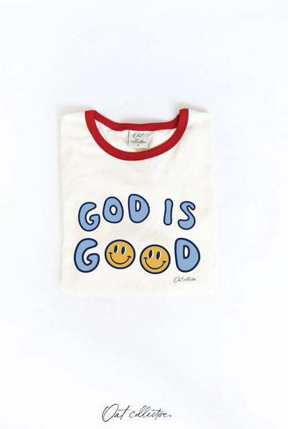 GOD IS GOOD Ringer Graphic T-Shirt