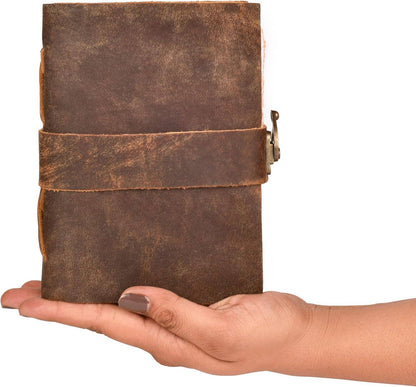 Handmade Leather Journal with C-Lock Unlined Deckle