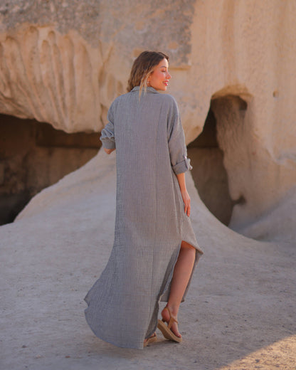 Florence Long Sleeve Muslin Shirt Dress