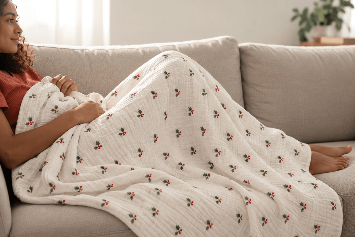 Original 365 Muslin Cotton Throw - Vintage Holly