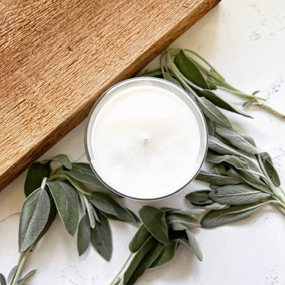 Sage + Cedar Soy Wax Candle | Citrus | Musk | Amber - 1 Wick