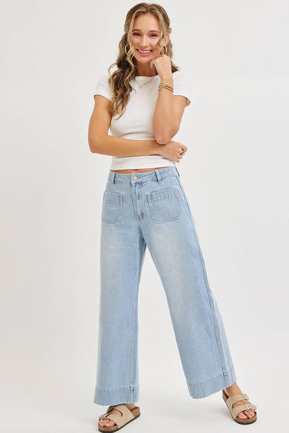WIDE LEG  DENIM JEANS