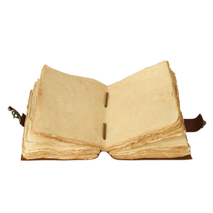 Handmade Leather Journal with C-Lock Unlined Deckle