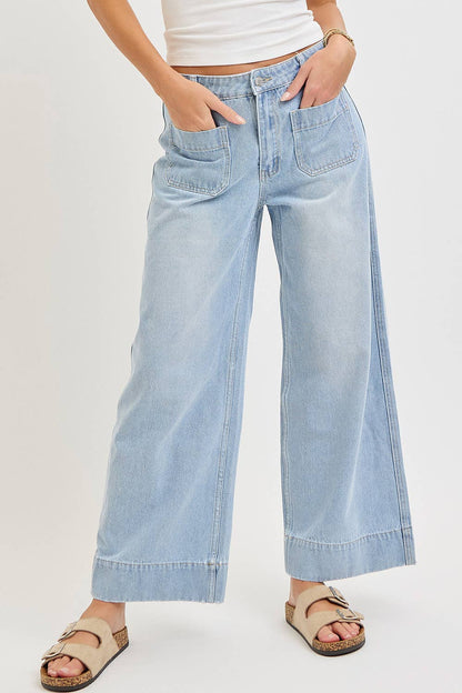 WIDE LEG  DENIM JEANS