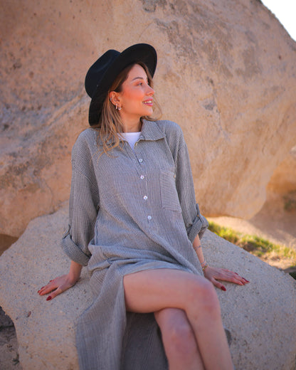 Florence Long Sleeve Muslin Shirt Dress
