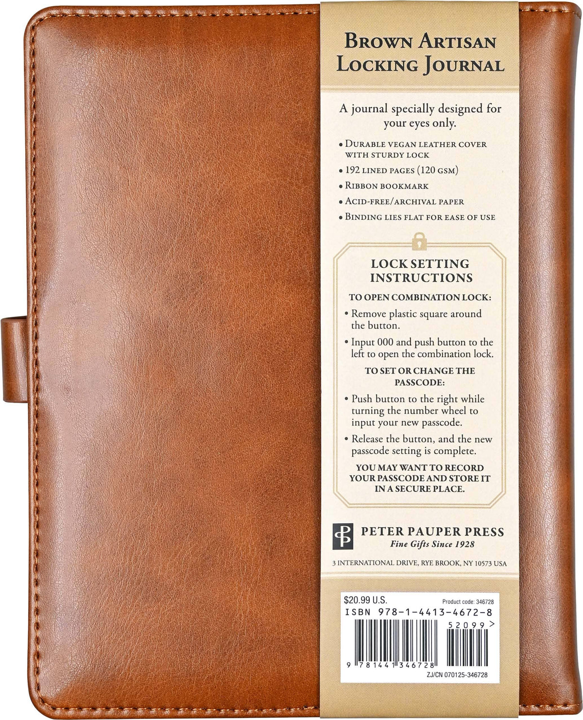 Brown Artisan Locking Journal