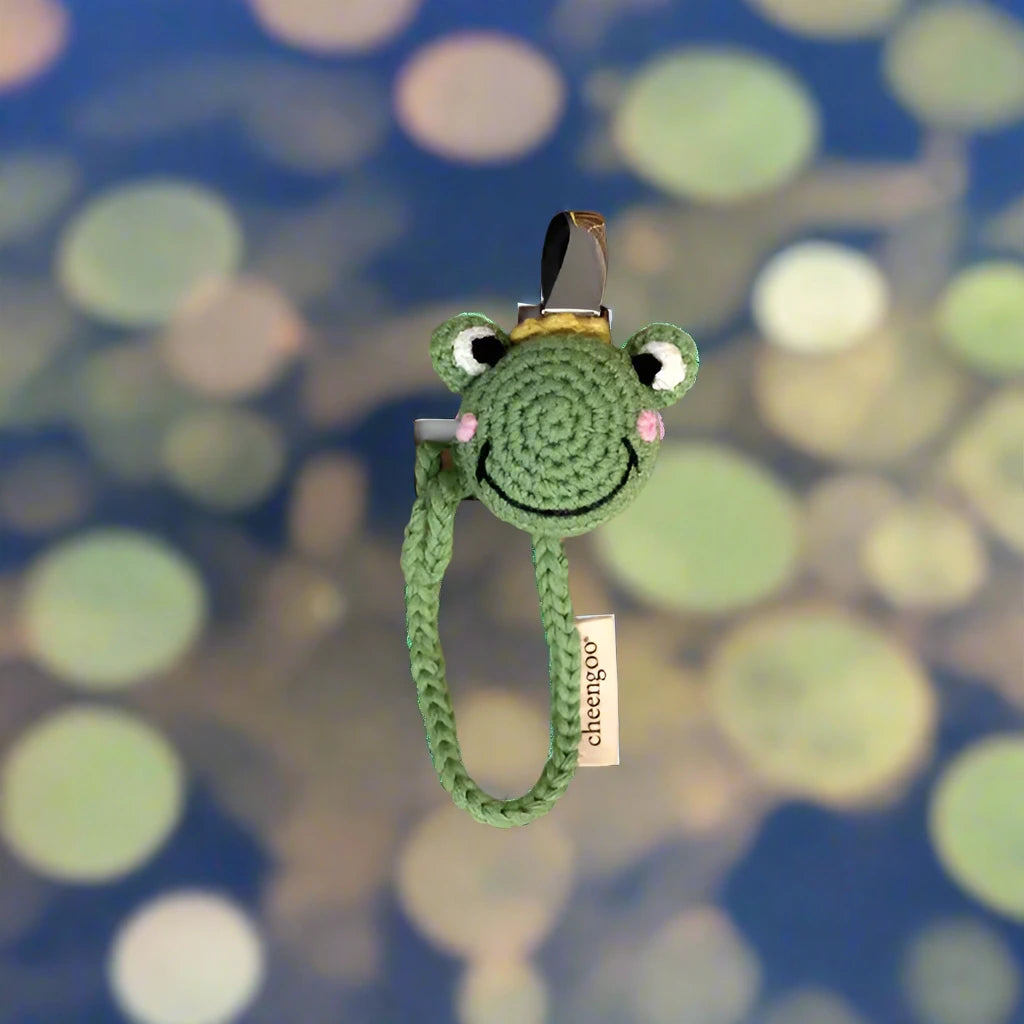 Frog Crochet Pacifier Clip