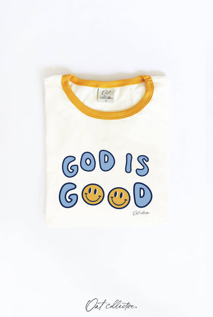 GOD IS GOOD Ringer Graphic T-Shirt