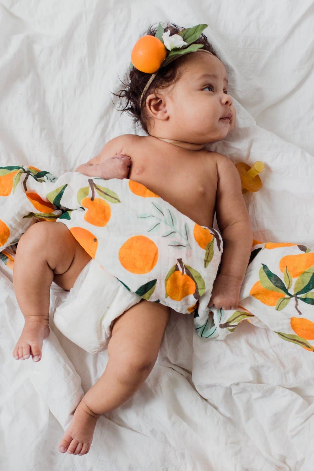 California Oranges Muslin Swaddle