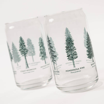 California Forests Beer Can Glass
