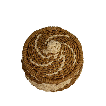 Hand-Woven Rope Basket with Lid, Fall Decor