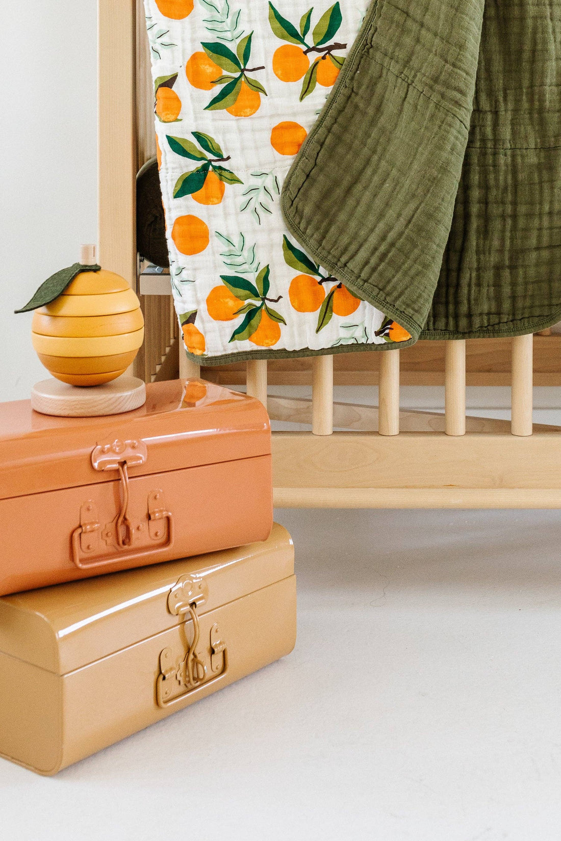 California Oranges Square Muslin Blanket