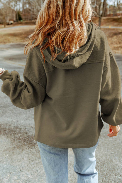 Olive Fleece Zip Up Jacket