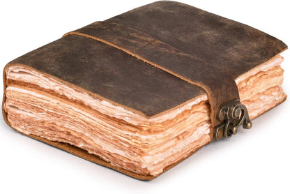 Handmade Leather Journal with C-Lock Unlined Deckle