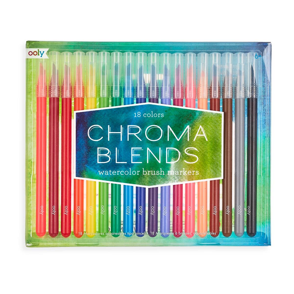 Chroma Blends: Watercolor Brush Markers (Set of 18)