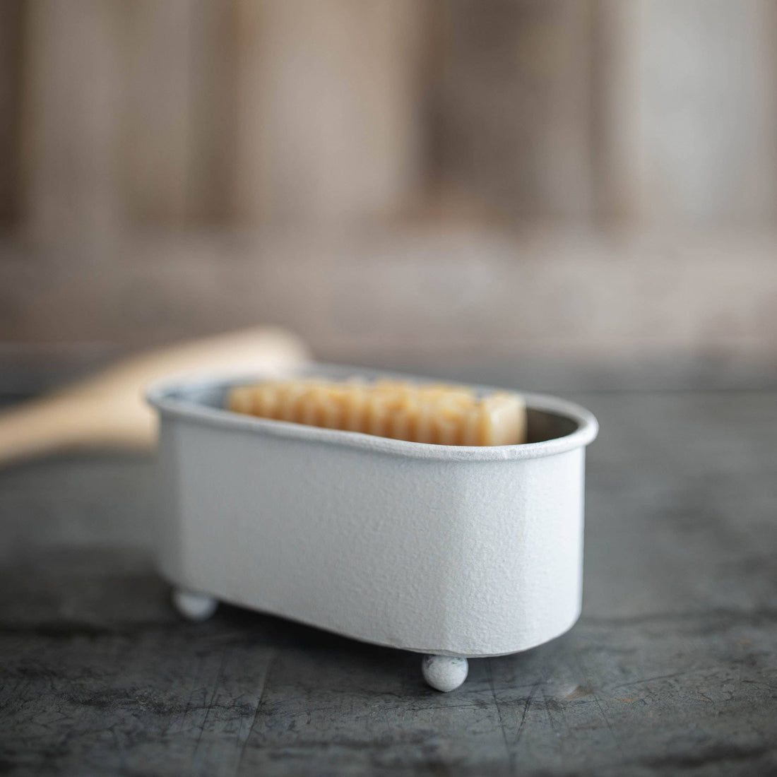 Matte White Metal Trough Mini Planter Soap Dish