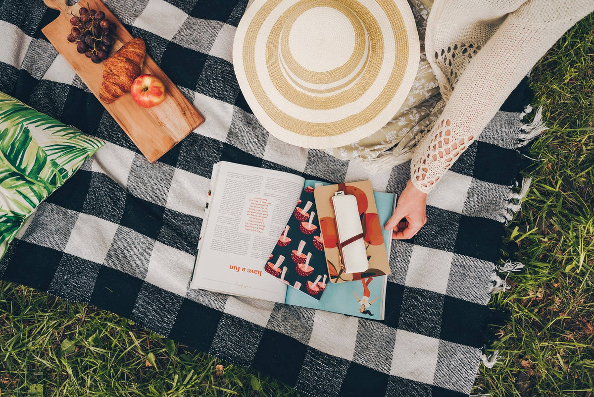 Navy Mushrooms Layflat Journal Notebook