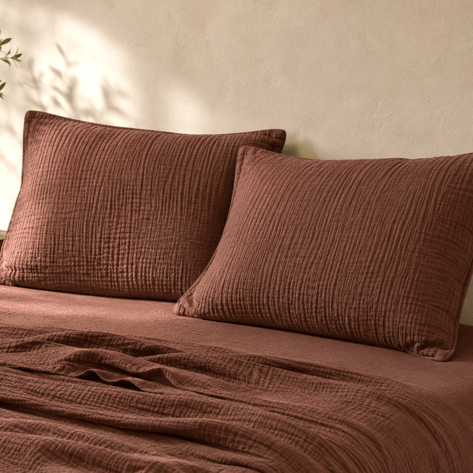 PRE-ORDER: Standard Shams — Aged Mahogany